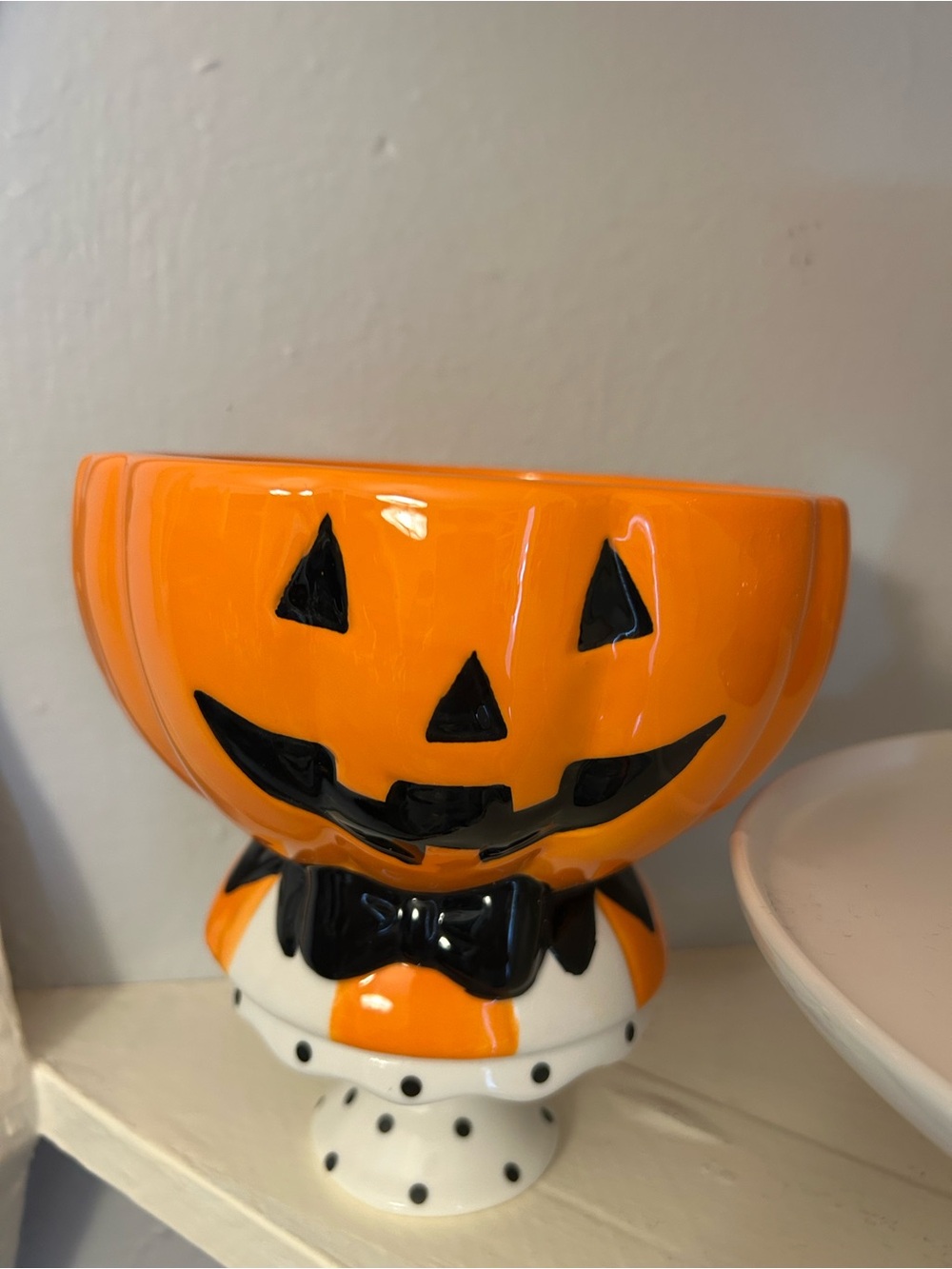 Halloween Pumpkin Candy Bowl - Orange Jack-O'-Lantern